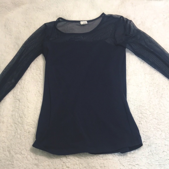 Garage navy mesh sleeve top - Picture 1 of 3